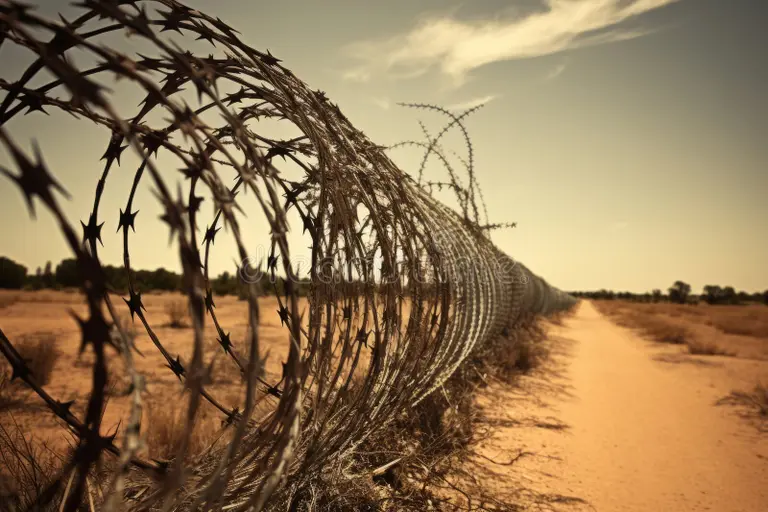 barbed-wire-fence-protection-prison-fence-fencing-state-border-against-immigration-generative-ai-barbed-wire-fence-297820497 barbed-wire-fence-protection-prison-fence-fencing-state-border-against-immigration-generative-ai-barbed-wire-fence-297820497